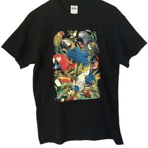 T shirt Avian Exotic Bird Parrot Toucan Cockatoo Unisex M NWOT NEW Gildan Brand